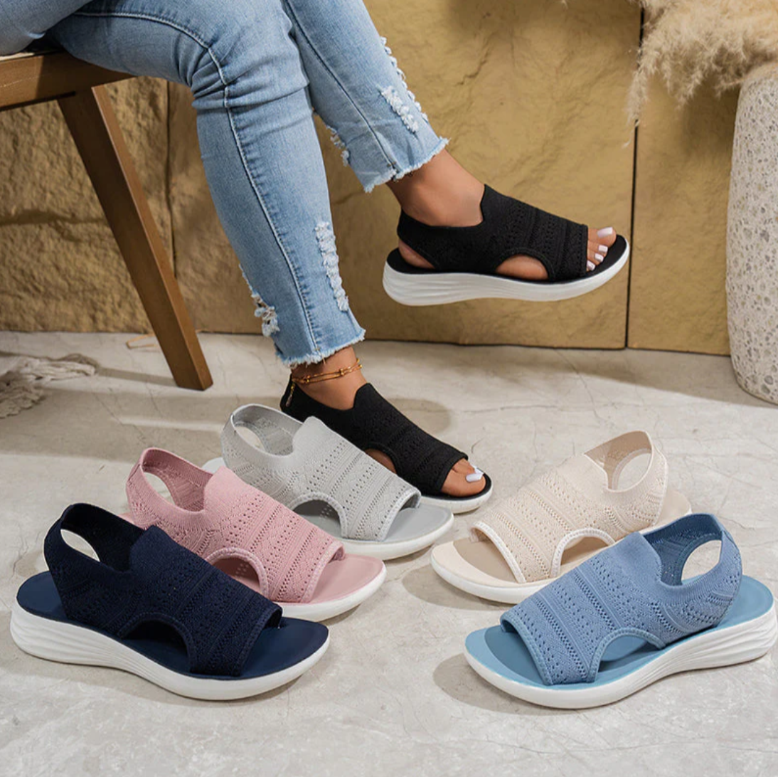 Elena | Sandalias de plataforma confeccionadas con material transpirable para mujer