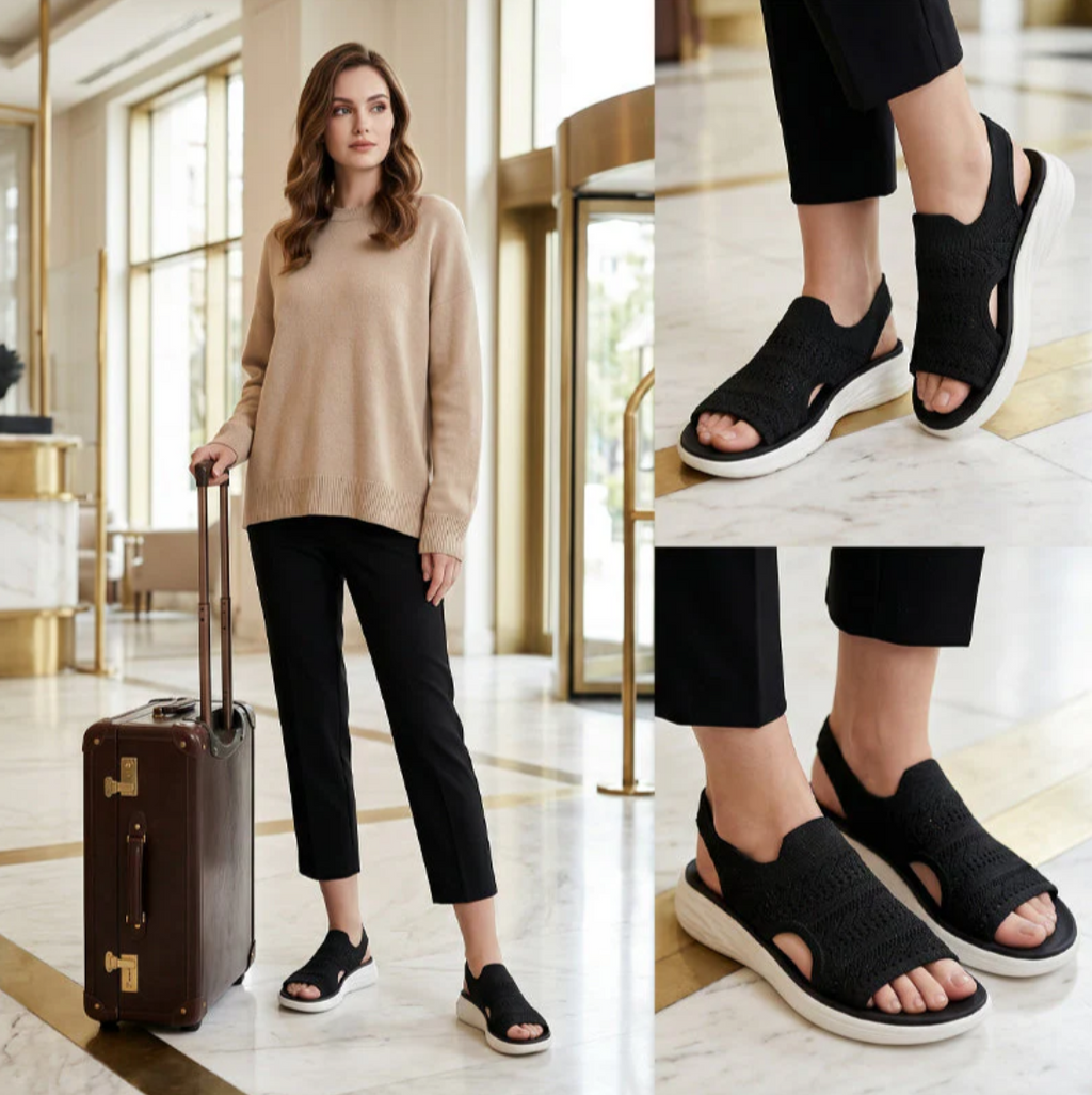 Elena | Sandalias de plataforma confeccionadas con material transpirable para mujer