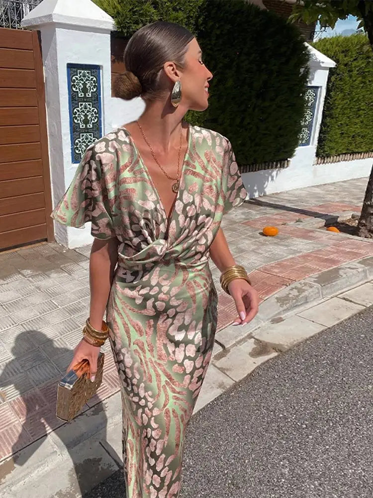 Faviana - Vestido midi en tonos cobrizos